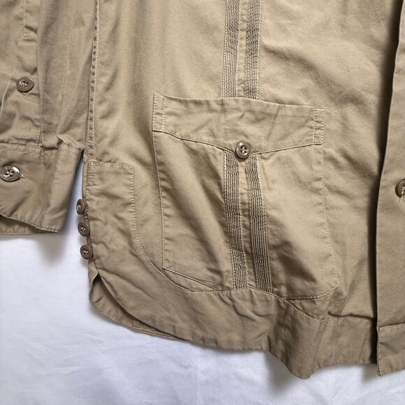 Monitaly x Camisería Canul Guayabera Shirt — Khaki Poplin Vancloth, Size Small - Picture 7 of 14